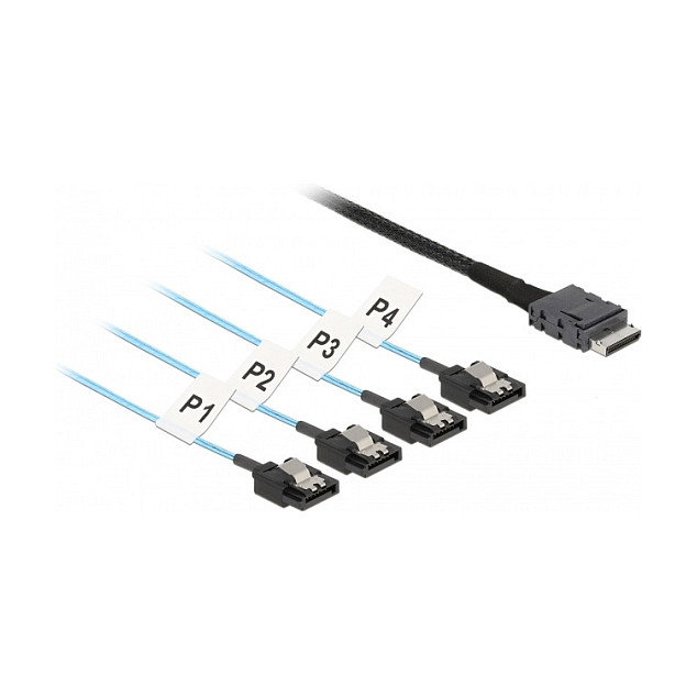 DeLOCK Cable OCuLink SFF-8611 a 4 x SATA 7 Pin 0,5 m Metal DeLOCK Cable OCuLink SFF-8611 a 4 x SATA 7 Pin 0,5 m Metal