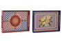 DKD Home Decor Bandeja Sicilia 2024 Mediterraneo Rojo Azul MDF 30 x 5 x 40 cm