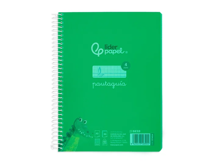 Liderpapel Cuaderno Espiral A5 Pautaguía Verde 80 Hojas 90g Liderpapel Cuaderno Espiral A5 Pautaguía Verde 80 Hojas 90g