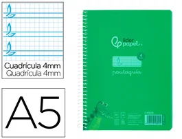 Liderpapel Cuaderno Espiral A5 Pautaguía Verde 80 Hojas 90g