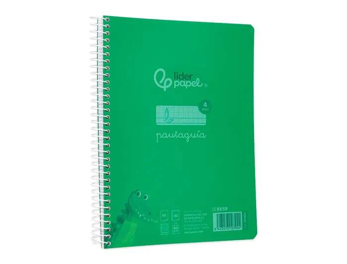 Liderpapel Cuaderno Espiral A5 Pautaguía Verde 80 Hojas 90g Liderpapel Cuaderno Espiral A5 Pautaguía Verde 80 Hojas 90g