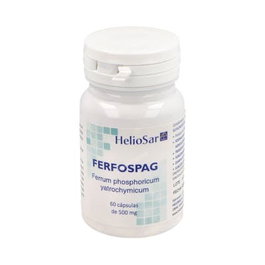HELIOSAR Ferrum Phosphoricum 60Cap. Ferfospag con Hierro para Glóbulos Rojos, Energía y Sistema Inmune