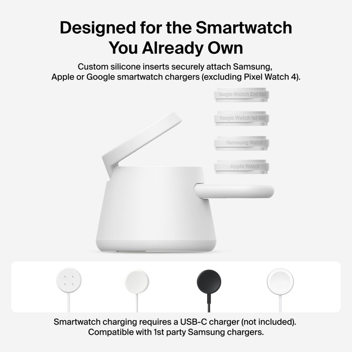 Belkin UltraCharge Estación de Carga Modular 25W Qi2 Blanco WIZ052kqWH Belkin UltraCharge Estación de Carga Modular 25W Qi2 Blanco WIZ052kqWH