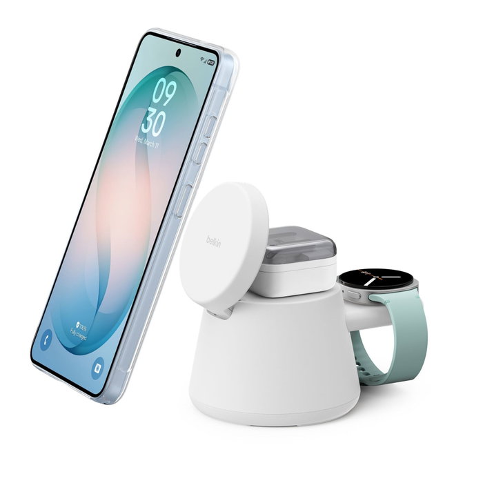 Belkin UltraCharge Estación de Carga Modular 25W Qi2 Blanco WIZ052kqWH Belkin UltraCharge Estación de Carga Modular 25W Qi2 Blanco WIZ052kqWH