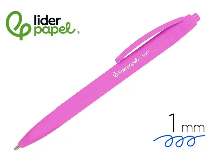 Liderpapel Bolígrafo InkPro 07 Punta 1 mm Retráctil con Cuerpo Rosa y Tinta Azul de Alta Calidad, Acabado Soft Touch y Clip Resistente Liderpapel Bolígrafo InkPro 07 Punta 1 mm Retráctil con Cuerpo Rosa y Tinta Azul de Alta Calidad, Acabado Soft Touch y Clip Resistente