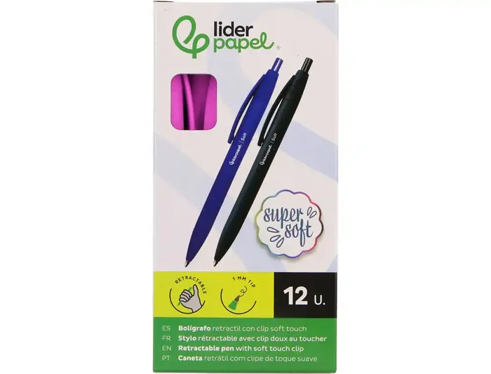 Liderpapel Bolígrafo InkPro 07 Punta 1 mm Retráctil con Cuerpo Rosa y Tinta Azul de Alta Calidad, Acabado Soft Touch y Clip Resistente Liderpapel Bolígrafo InkPro 07 Punta 1 mm Retráctil con Cuerpo Rosa y Tinta Azul de Alta Calidad, Acabado Soft Touch y Clip Resistente