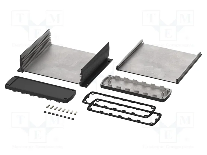 BOPLA ALUBOS 1600 Carcasa de Aluminio con Panel y Soportes Negra BOPLA ALUBOS 1600 Carcasa de Aluminio con Panel y Soportes Negra