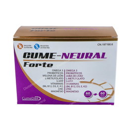 CUMEDIET Cume Neural Forte 60 Comp. Complemento Alimenticio Omega 3, Minerales, Probióticos, Vitaminas B6, B9, B12, D3, E, K2