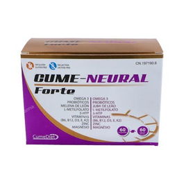 CUMEDIET Cume Neural Forte 60 Comp. Complemento Alimenticio Omega 3, Minerales, Probióticos, Vitaminas B6, B9, B12, D3, E, K2