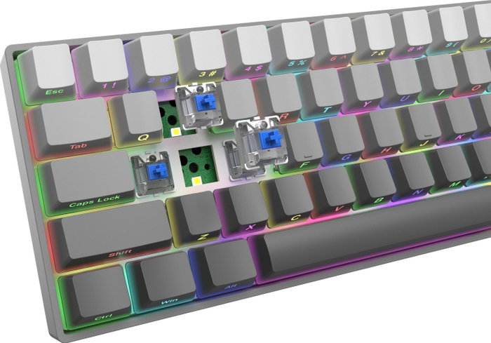 White Shark Nunchaku Teclado Gaming Gris Blue Switch RGB Hot-Swap White Shark Nunchaku Teclado Gaming Gris Blue Switch RGB Hot-Swap