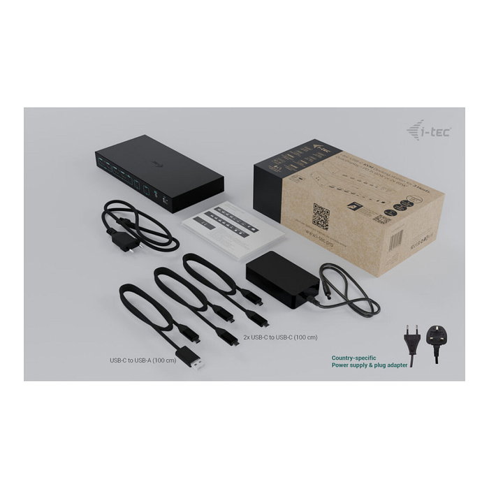 I-tec Docking Station KVM C31KVMDOCKPDPRO para 3 Hosts y Dual Video en Negro