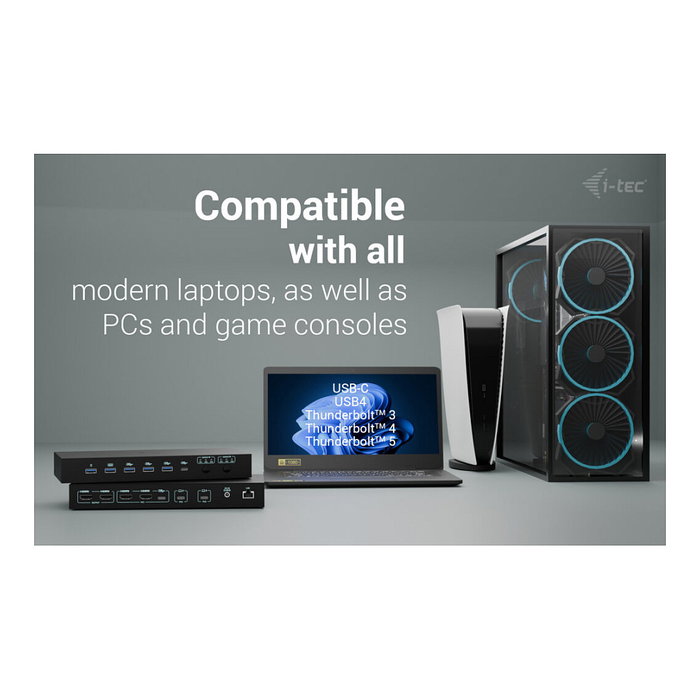 I-tec Docking Station KVM C31KVMDOCKPDPRO para 3 Hosts y Dual Video en Negro