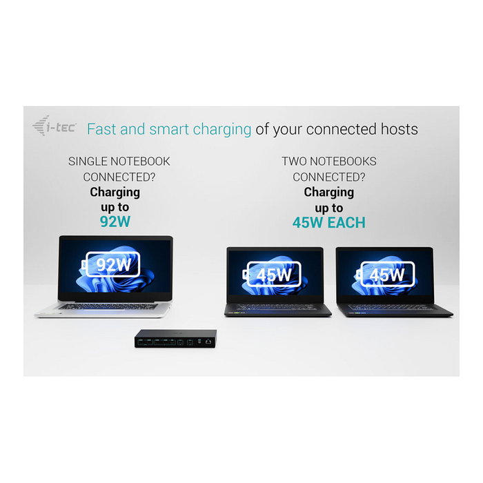 I-tec Docking Station KVM C31KVMDOCKPDPRO para 3 Hosts y Dual Video en Negro