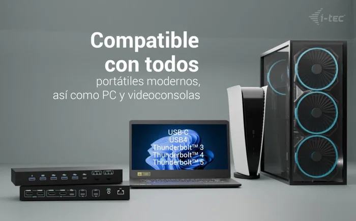 I-TEC Docking Station KVM C31KVMDOCKPDPRO 12 en 1 Negro