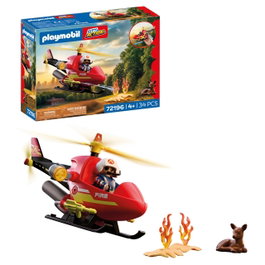 PLAYMOBIL Helicóptero de Bomberos 72196 con función de proyección de agua