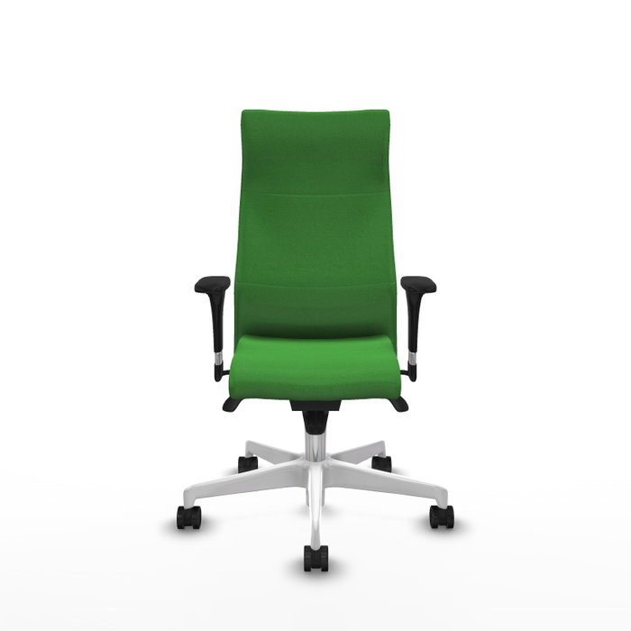 PIQUERAS Y CRESPO Sillón Albacete Verde con Mecanismo Sincro y Base Blanca