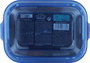 Quttin Fiambrera Rectangular con Tapa Azul, 19.4 x 12.9 x 5.4 cm, Contenedor de Alimentos para Comida (6 Unidades)
