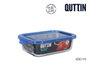 Quttin Fiambrera Rectangular con Tapa Azul, 19.4 x 12.9 x 5.4 cm, Contenedor de Alimentos para Comida (6 Unidades)