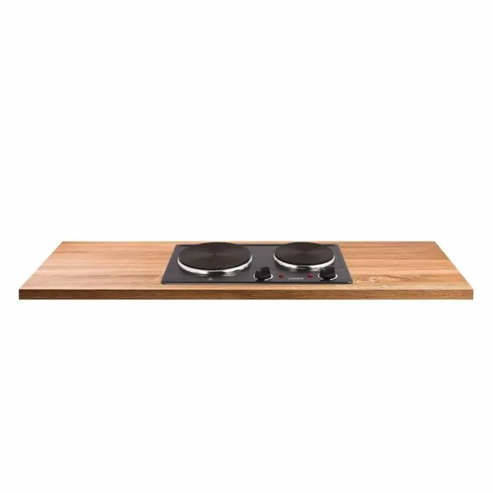 Livoo DOC168N Hob Doble Cocina de Inducción Integrable Doble Placa 2 Zonas Cerámica 3500W Negro