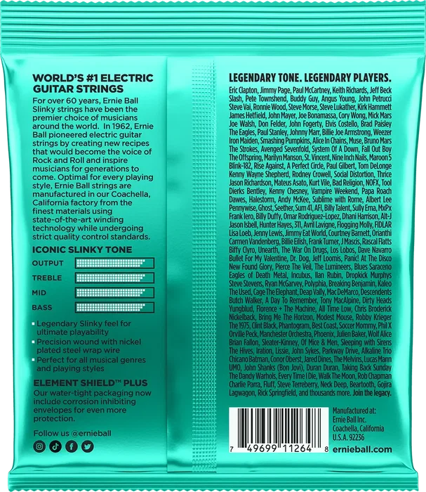 ERNIEBALL Not Even Slinky 12-56 Tripack (3) Cuerdas para Guitarra Eléctrica, Calibres .012-.056