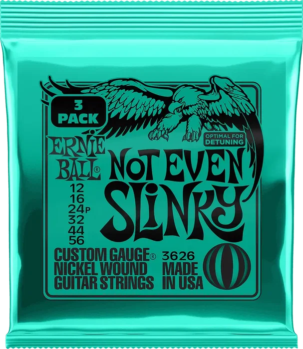 ERNIEBALL Not Even Slinky 12-56 Tripack (3) Cuerdas para Guitarra Eléctrica, Calibres .012-.056