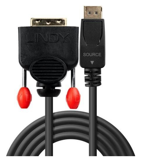 Lindy 41491 Adaptador de Cable de Vídeo DisplayPort a DVI-D 2 m Negro