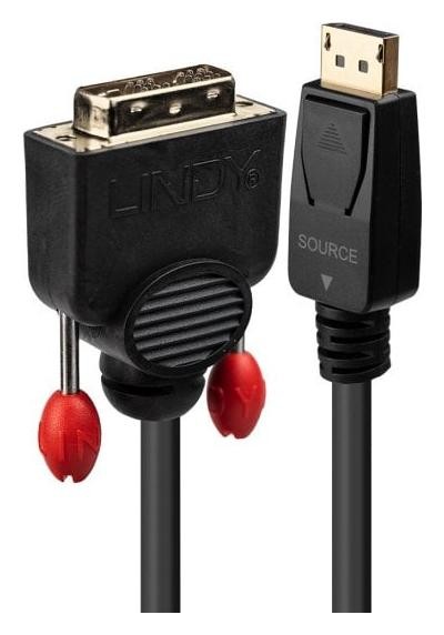 Lindy 41491 Adaptador de Cable de Vídeo DisplayPort a DVI-D 2 m Negro