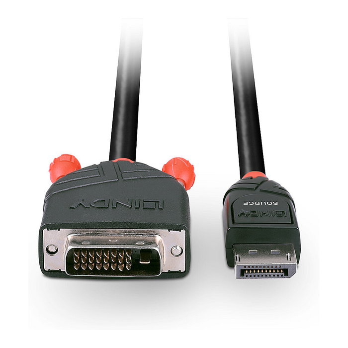 Lindy 41491 Adaptador de Cable de Vídeo DisplayPort a DVI-D 2 m Negro