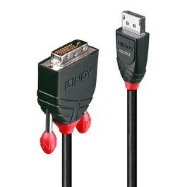 Lindy 41491 Adaptador de Cable de Vídeo DisplayPort a DVI-D 2 m Negro