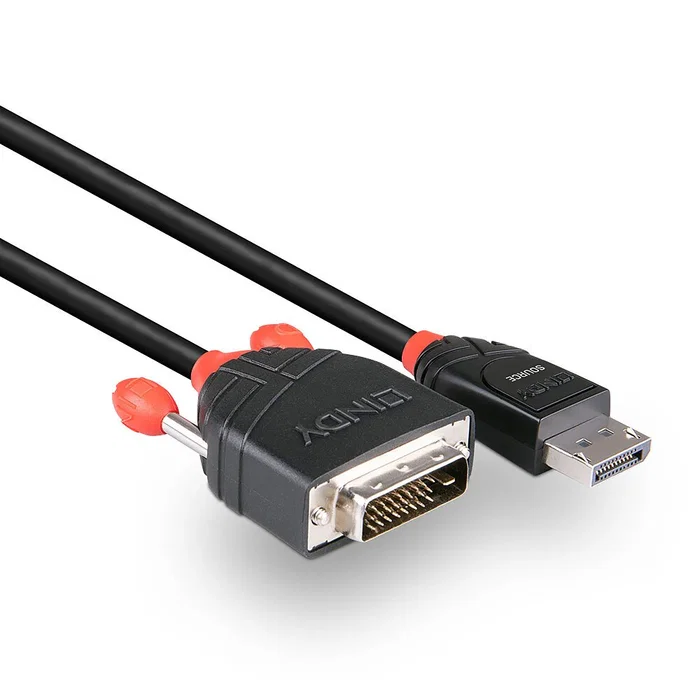 Lindy 41491 Adaptador de Cable de Vídeo DisplayPort a DVI-D 2 m Negro
