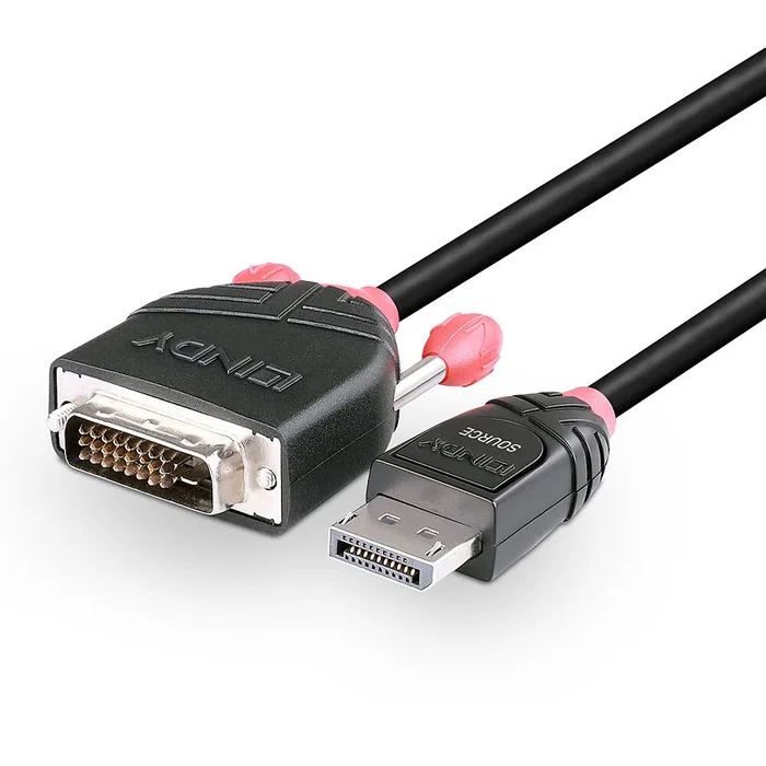 Lindy 41491 Adaptador de Cable de Vídeo DisplayPort a DVI-D 2 m Negro