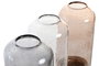 DKD Home Decor Jarrón Transparente Terracota Gris Cristal y Madera 10 x 25 x 10 cm (12 Unidades)
