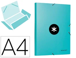 Antartik Carpeta Gomas Tres Solapas Cartón Forrado A4 Color Menta