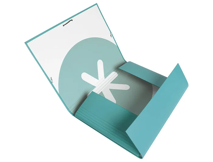 Antartik Carpeta Gomas Tres Solapas Cartón Forrado A4 Color Menta