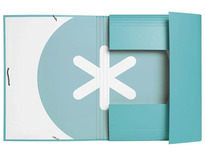 Antartik Carpeta Gomas Tres Solapas Cartón Forrado A4 Color Menta