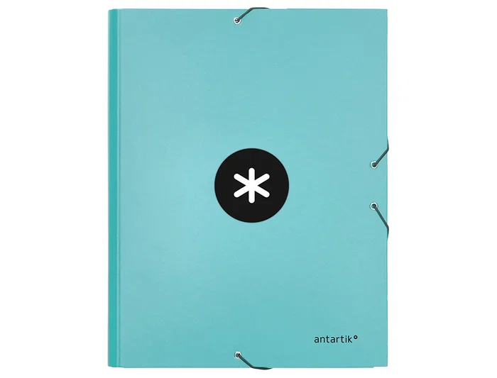 Antartik Carpeta Gomas Tres Solapas Cartón Forrado A4 Color Menta