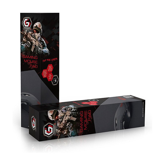 Gembird MP-GAME-S Alfombrilla de Ratón para Juegos con Descansa Muñecas, Negra, 200x250 mm