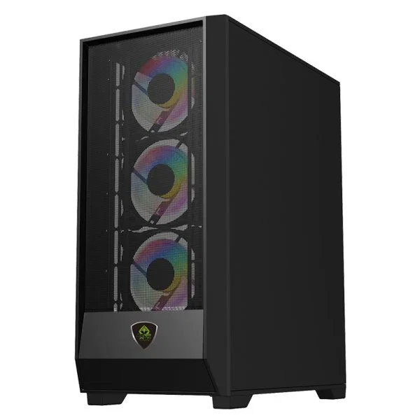 KeepOut XC-501 MESH Caja Gaming ATX Torre PC Negro, Cristal Templado ARGB, Hub 6 Ventiladores PWM con Control Remoto, Compatible con Micro-ATX/ITX, USB-C, USB 3.0