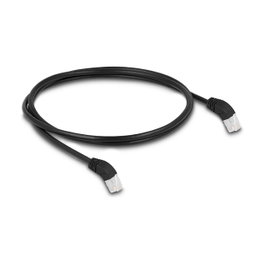 DeLOCK Cable de red RJ45 Cat.6A S/FTP acodado 45° hacia arriba 1 m Negro