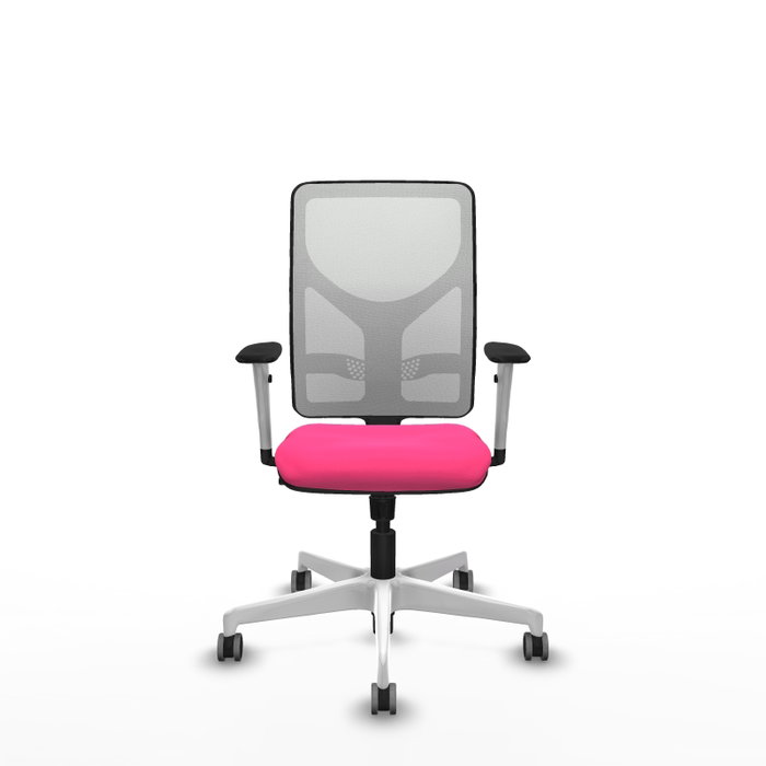 PIQUERAS Y CRESPO Silla de oficina Motilla Rosa y Blanco con Mecanismo Sincro