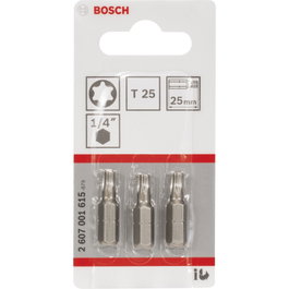 Bosch Juego de 3 puntas de destornillador T25 XH 25mm