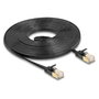 DeLOCK Cable de red Cat7 RJ45 plano de 5 m Negro