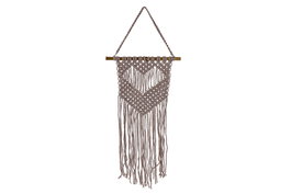 DKD Home Decor Decoración Colgante Macramé Bambú y Algodón 30x48 cm