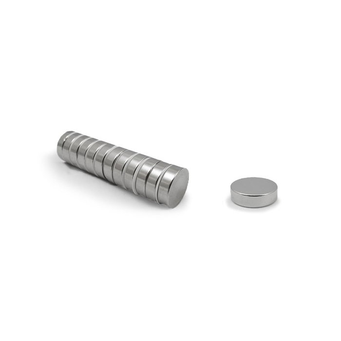 Imán de neodimio disco 5x3 mm acabado níquel N35 potencia 6N Imán de neodimio disco 5x3 mm acabado níquel N35 potencia 6N