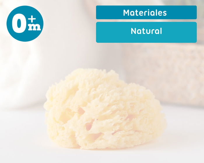 KioKids Esponja Natural para Bebé Mediterránea Superior Suave Absorbente +0 Meses Color Natural