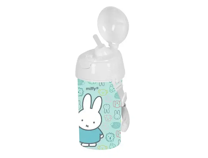 Safta Botella Miffy Friends con Apertura Automática y Pajita de 500 ml
