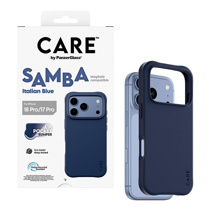 PanzerGlass Samba Case Italian Blue para iPhone 17 Pro y 18 Pro con MagSafe