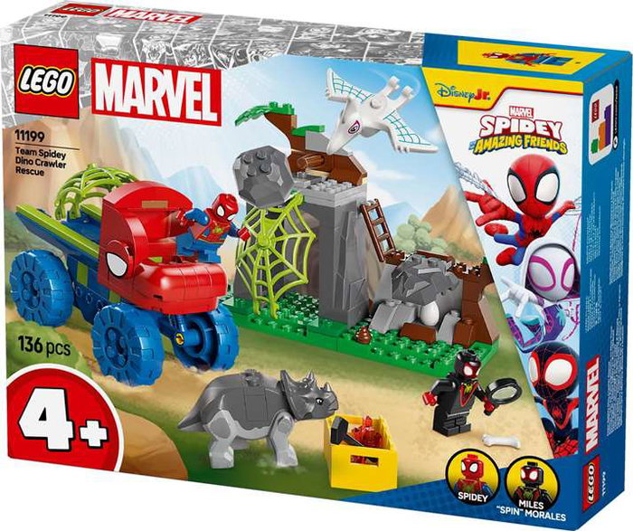Lego Spidey Todoterreno Dinosaurio Y Equipo Spidey Al Rescate Juego de Construccion para Niños a partir de 4 Años