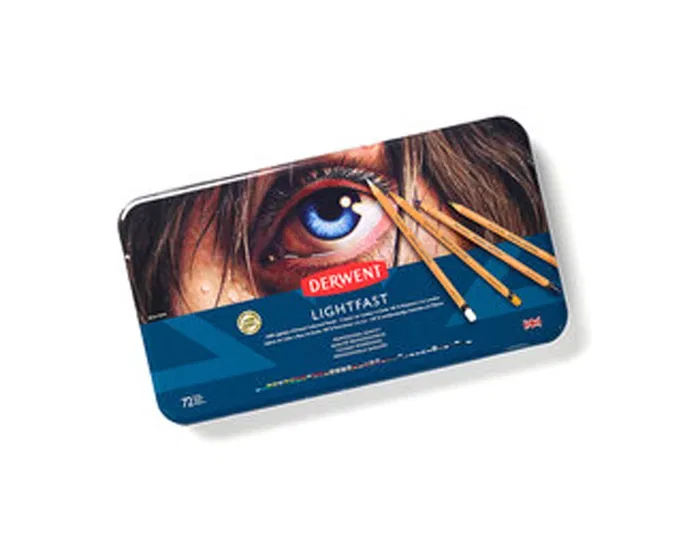 Derwent Lápices de Colores Lightfast Caja Metálica 72 Unidades Colores Surtidos Resistentes a la Luz