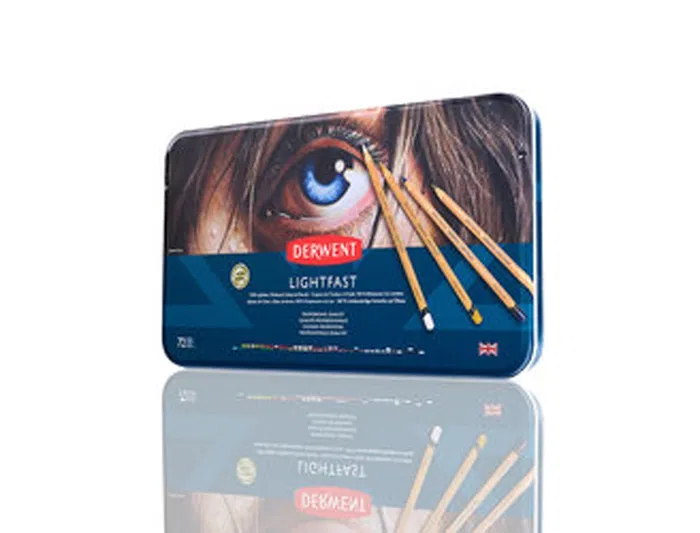Derwent Lápices de Colores Lightfast Caja Metálica 72 Unidades Colores Surtidos Resistentes a la Luz